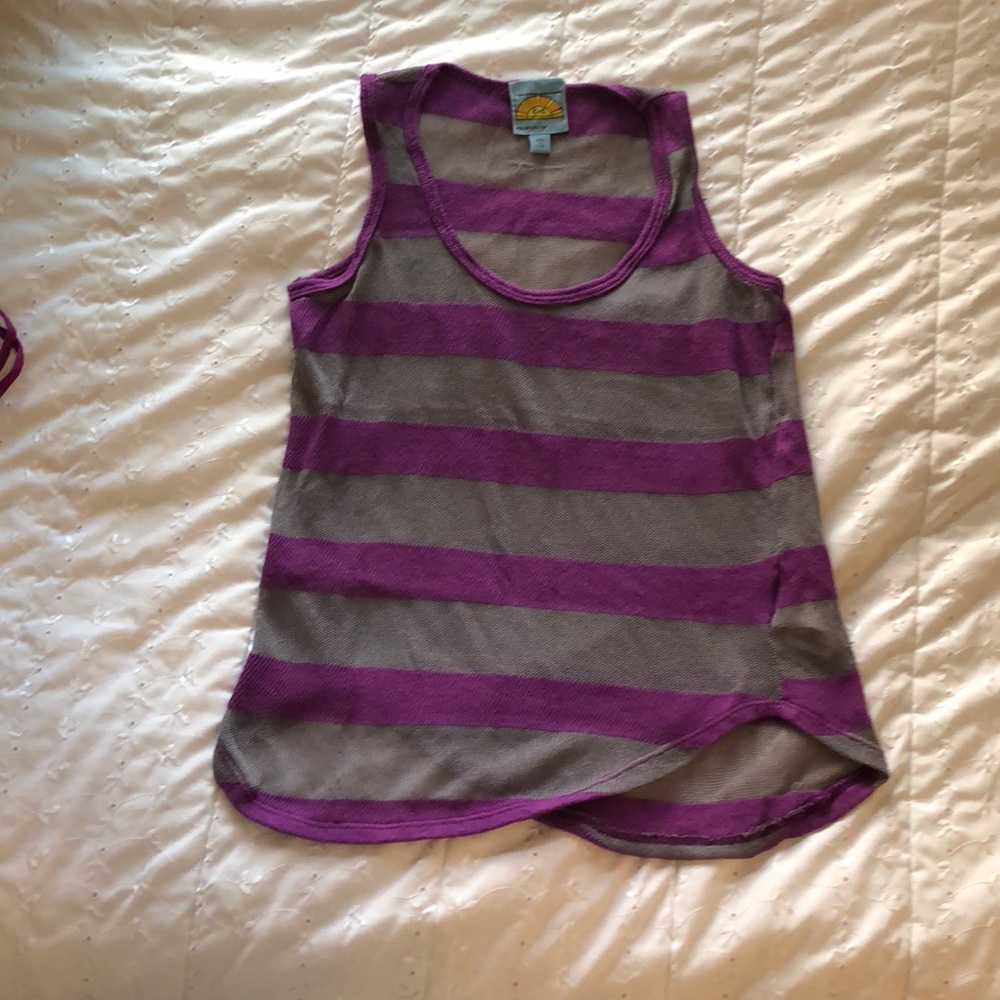 Mesh purple and grey top